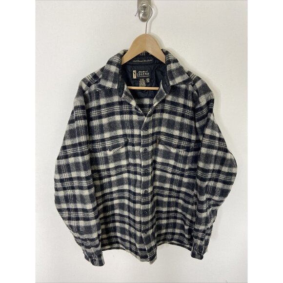 Eddie Bauer Men L Tall North Cascade Wool Shirt Jacket Shacket Plaid - Picture 1 of 9
